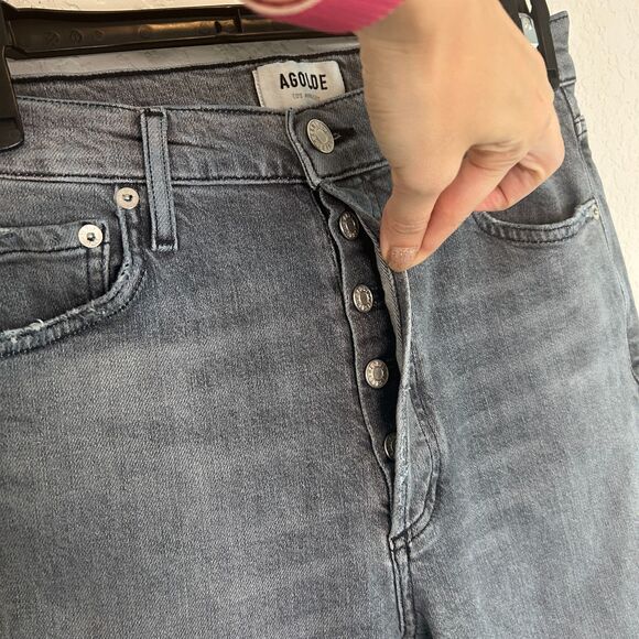 AGOLDE Nico High Rise Slim Jeans Gray Risk Sz 27 - Picture 8 of 10